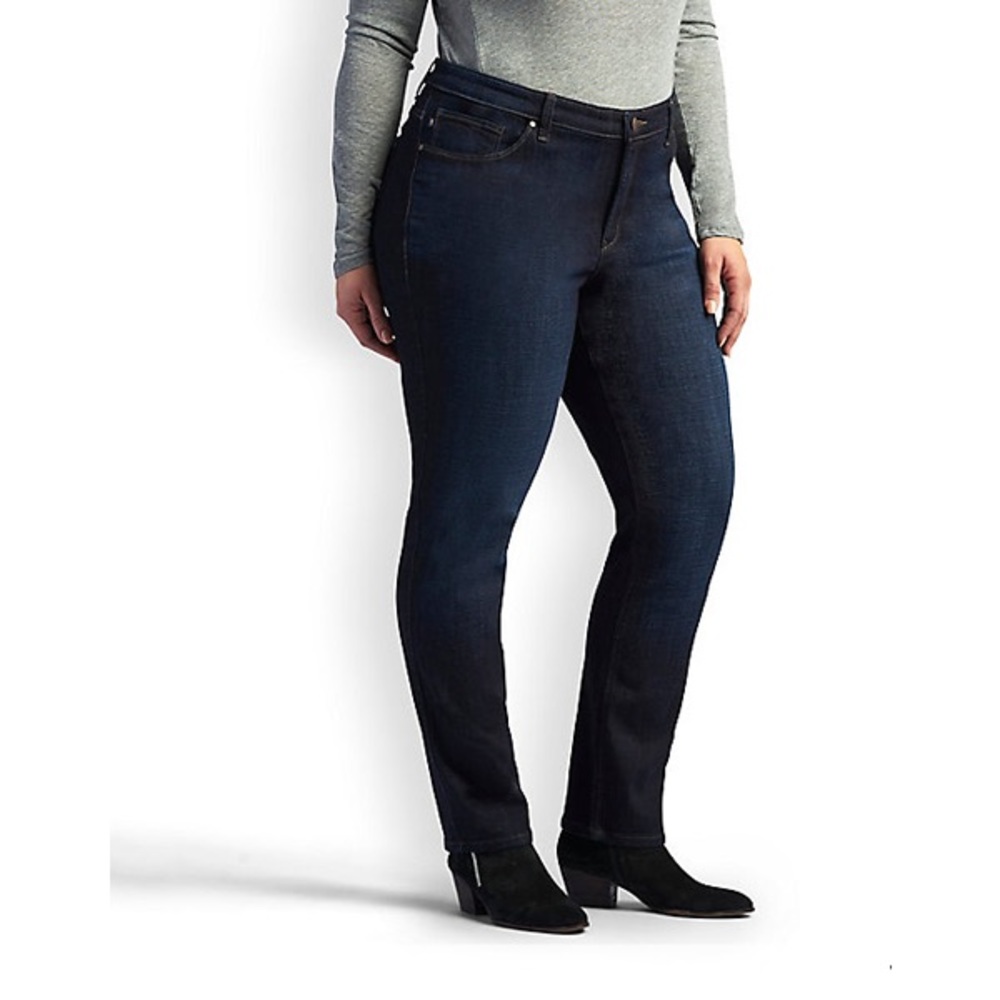 Lee Plus Dark Blue Jeans Mid Rise Slim Fit 20W/26